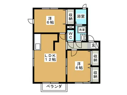 ウィルモア21(2LDK/2階)の間取り写真