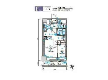 リヴシティ初台(1LDK/6階)の間取り写真
