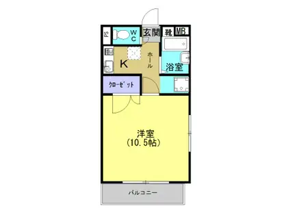 ユーミーセンチュリー(1K/4階)の間取り写真