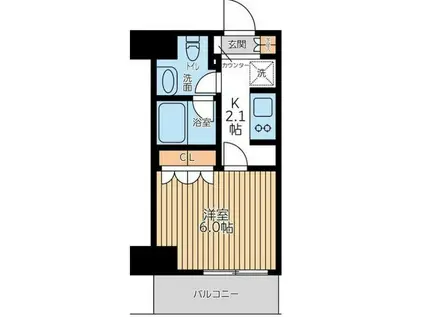 CITY LUX TOBE(1K/5階)の間取り写真