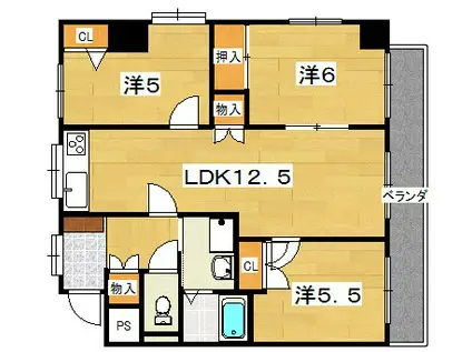 メゾンアプローズ(3LDK/2階)の間取り写真