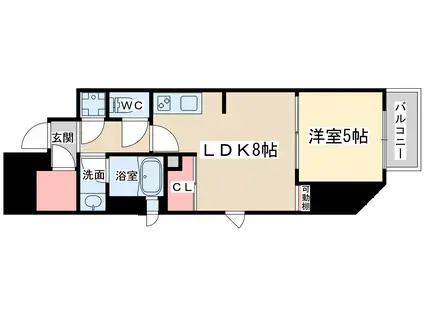 シーズンフラッツ梅田北(1LDK/11階)の間取り写真