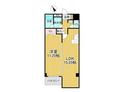 ラフェスタ小山(1LDK/3階)の間取り写真