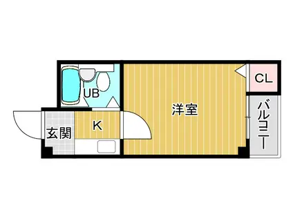 カツタビルディング3号館(1K/4階)の間取り写真