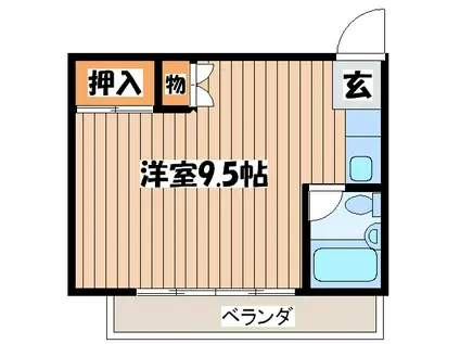 ハウス桂(ワンルーム/2階)の間取り写真