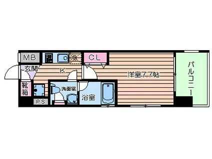 クレストフォルム大阪天満橋(1K/8階)の間取り写真