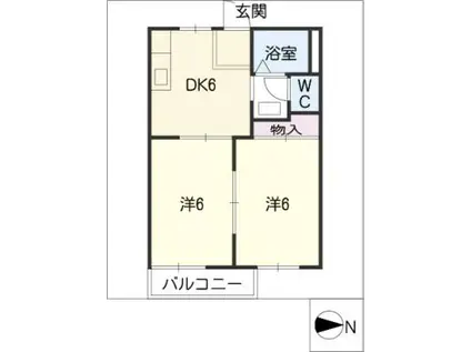 サンライズ正徳(2DK/2階)の間取り写真