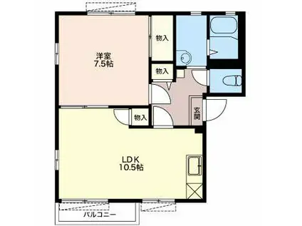 カトレヤハイツ(1LDK/1階)の間取り写真
