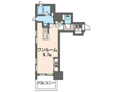 ソルレヴァンテ本八幡(ワンルーム/2階)の間取り写真