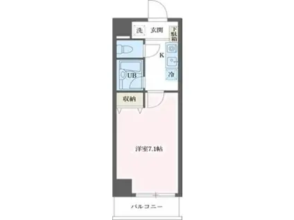 ルーク西早稲田(1K/6階)の間取り写真