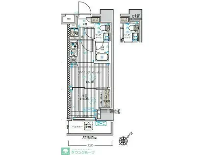 ベルグレード浅草DUE(1K/6階)の間取り写真