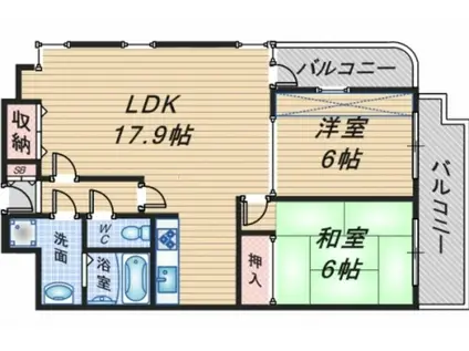 パーフェクトライフ豊中駅前(2LDK/3階)の間取り写真