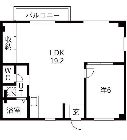 エスポワール田寺(1LDK/1階)の間取り写真
