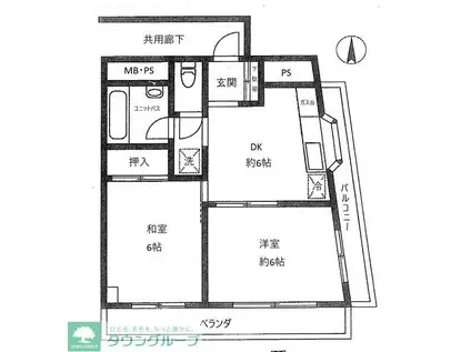 新進西谷ビル(2DK/4階)の間取り写真