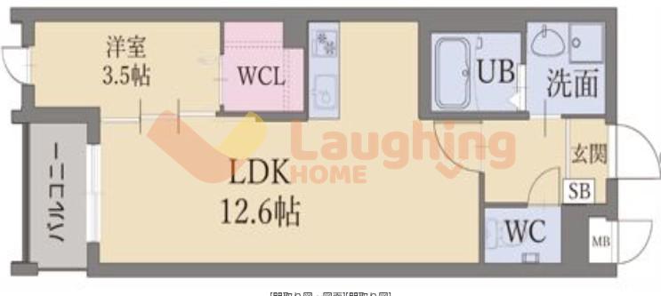 LIFEFIELD久留米(1LDK/2階)の間取り写真