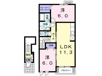 リバーサイドミナミ(2LDK/2階)の間取り写真