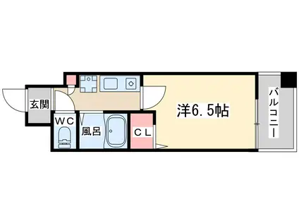ホープシティー天神橋(1K/14階)の間取り写真