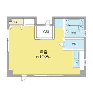 地下鉄東山線 池下駅 徒歩2分 4階建 築20年(ワンルーム/4階)の間取り写真