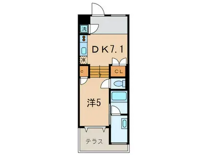 LIGHT HOUSE(1DK/1階)の間取り写真