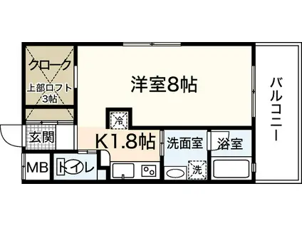 フォーリングステージ京橋(1K/11階)の間取り写真