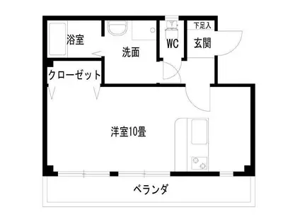 エンジェルコート(ワンルーム/2階)の間取り写真