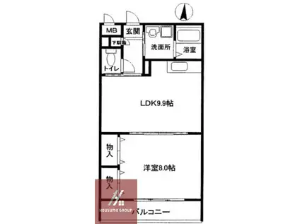 チャコーレ岡本(1LDK/1階)の間取り写真