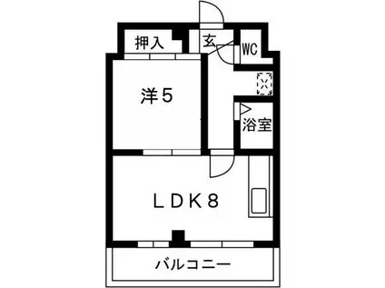 21タイガーズマンション(1LDK/2階)の間取り写真