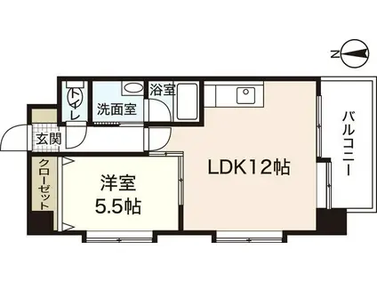 アヴニール五軒屋(1LDK/6階)の間取り写真