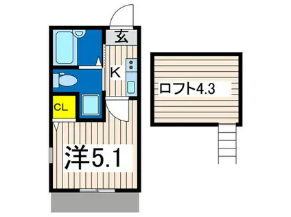 ルミエール六浦南(1K/1階)の間取り写真