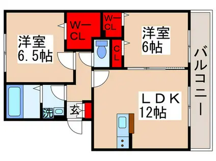 フォレストパル(2LDK/1階)の間取り写真