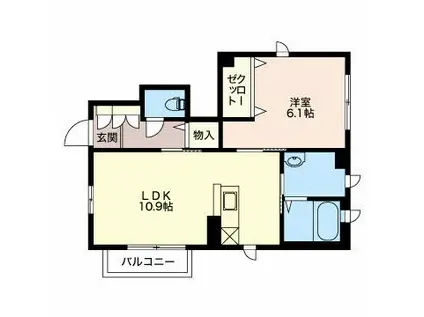 イーグル城山ハイツ(1LDK/2階)の間取り写真