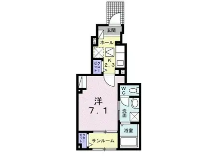 ルミナーレ II(1K/1階)の間取り写真