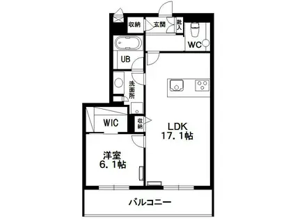 ヒルズレジデンシャルS12(1LDK/2階)の間取り写真