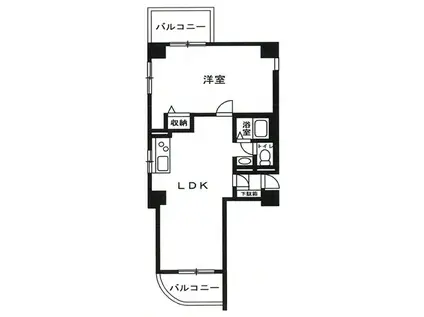 サンパレス21六甲II(1LDK/2階)の間取り写真