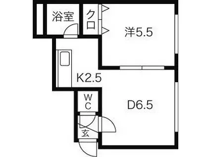ルソレイユ(1DK/4階)の間取り写真