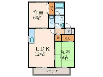 アザレアM-I(2LDK/2階)の間取り写真