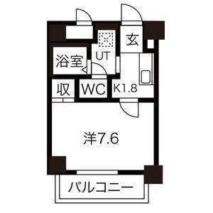 多賀城ロジュマンG棟(1K/11階)の間取り写真