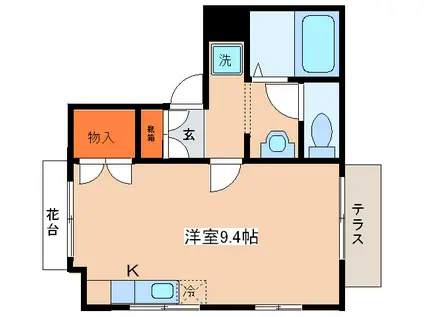 フォレストハイム(ワンルーム/1階)の間取り写真