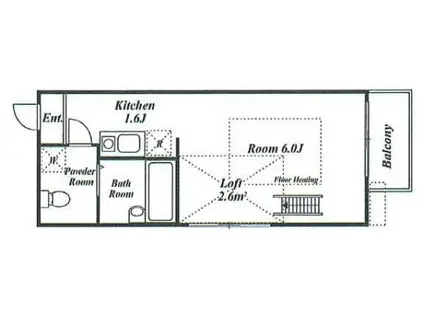 長浜アパート(ワンルーム/1階)の間取り写真