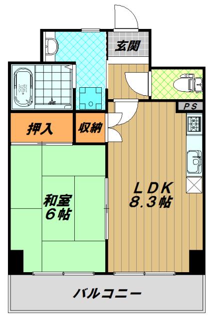 カサベラセントラルプラザ長田(1LDK/5階)の間取り写真