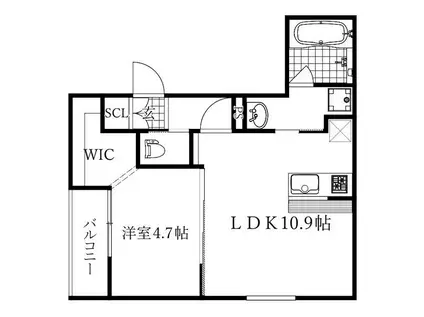 CIEL(1LDK/3階)の間取り写真