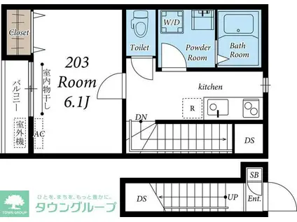 FELICE(1K/1階)の間取り写真