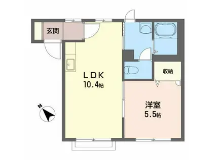 メゾン・ド・ソレイユ(1LDK/2階)の間取り写真