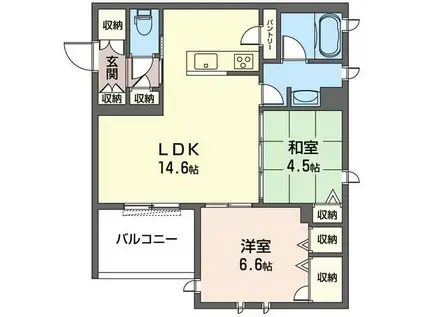 プレミアス 日吉(2LDK/1階)の間取り写真