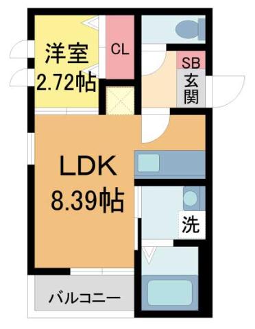 G-SMART小林(1LDK/1階)の間取り写真