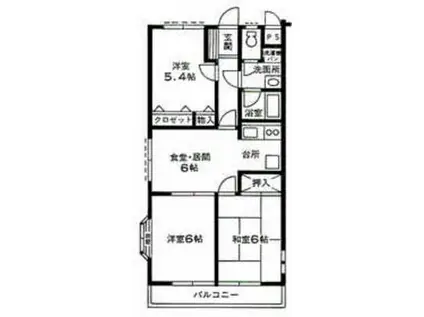 グリーンヒル青木(3DK/2階)の間取り写真