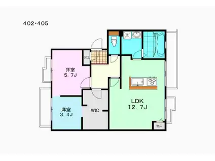 エントピア高須(2LDK/4階)の間取り写真