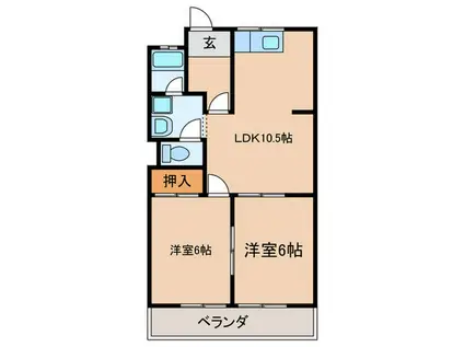 メゾンエクセルII(2LDK/3階)の間取り写真