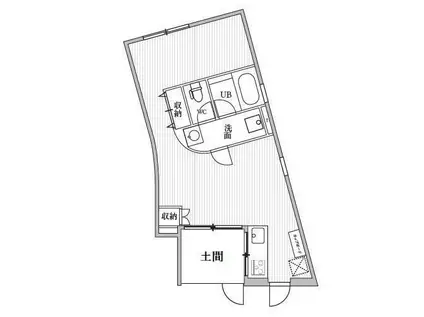 ティーズクオーレブリス自由が丘(ワンルーム/1階)の間取り写真