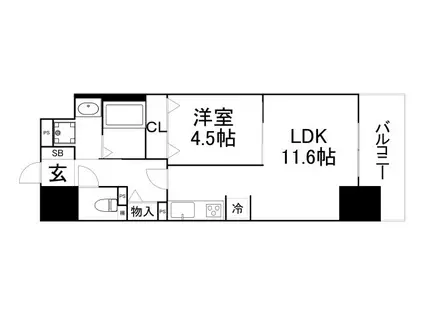 大拓メゾン鶴見(1LDK/2階)の間取り写真